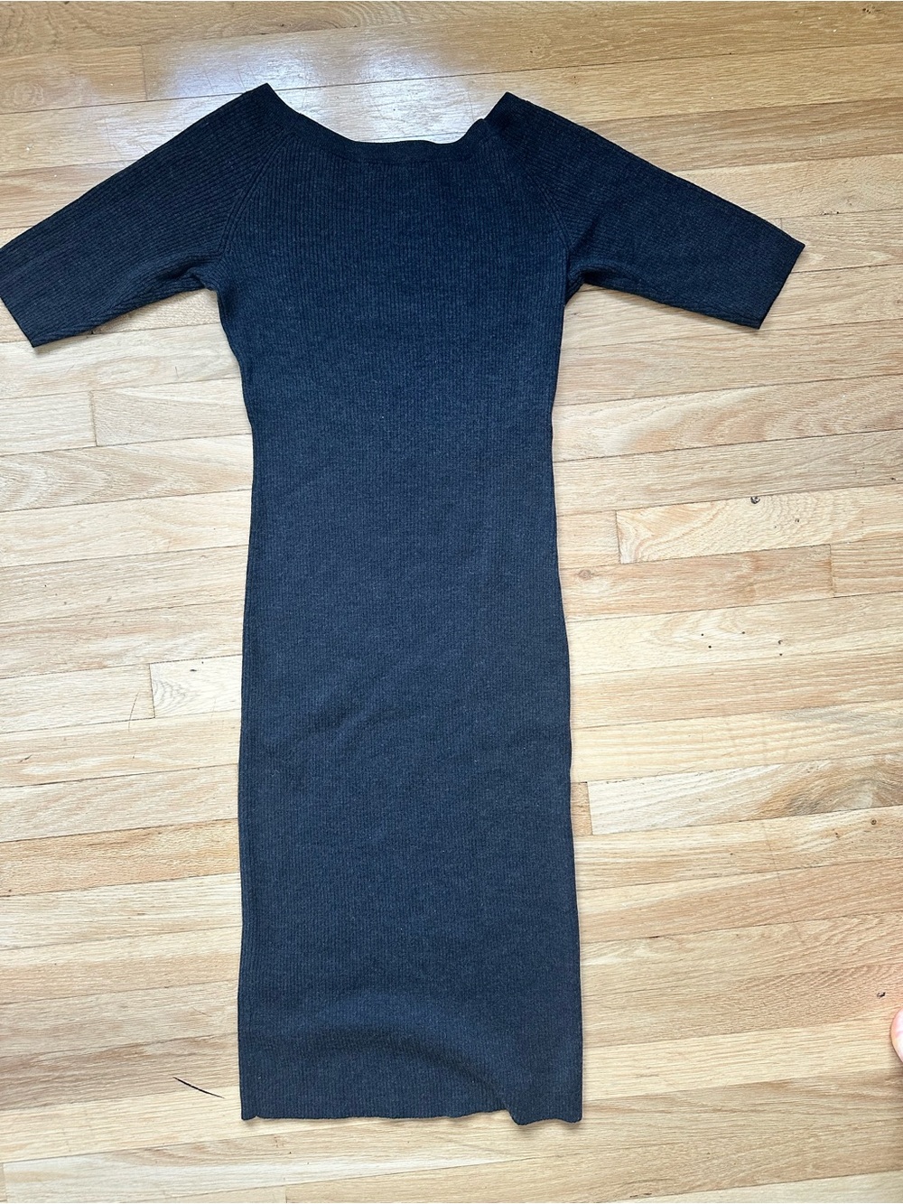 Theory Black Ribbed Knit dress